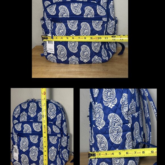 Vera Bradley Bancroft Backpack in Iconic Paisley Deep Ultramarine NWT - Picture 4 of 10